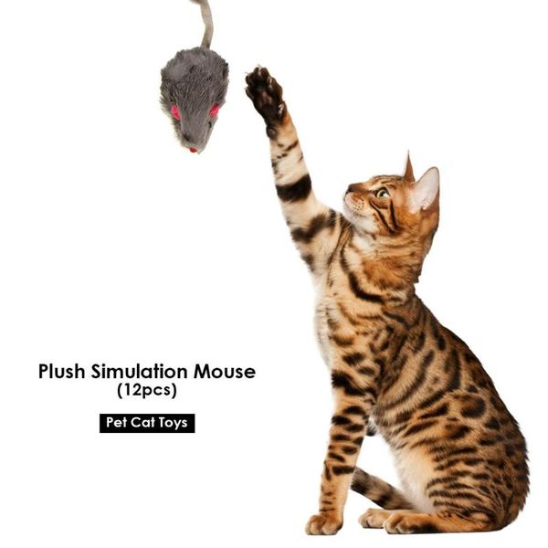 

cat toys 12pcs/set funny fur false mouse pet mini playing for cats kitten accessories