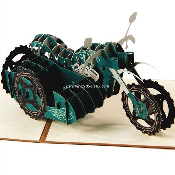 

greeting cards 3d up motorcycle birthday easter thank you christmas gift dropship