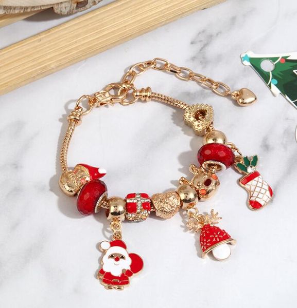 

santa claus bracelet european and american style alloy dripping jewelry fashion personality bracelet gc613, Golden;silver