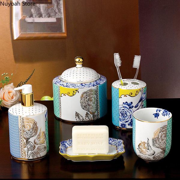 

bathroom supplies home decoration ceramic lotion bottle toothbrush holder storage box luxury accessories bath accessory set