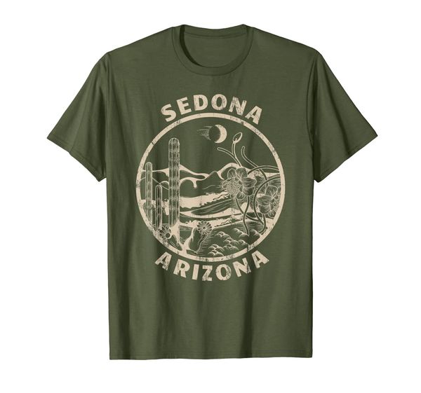 

sedona arizona linocut distressed desert illustration t-shirt, White;black