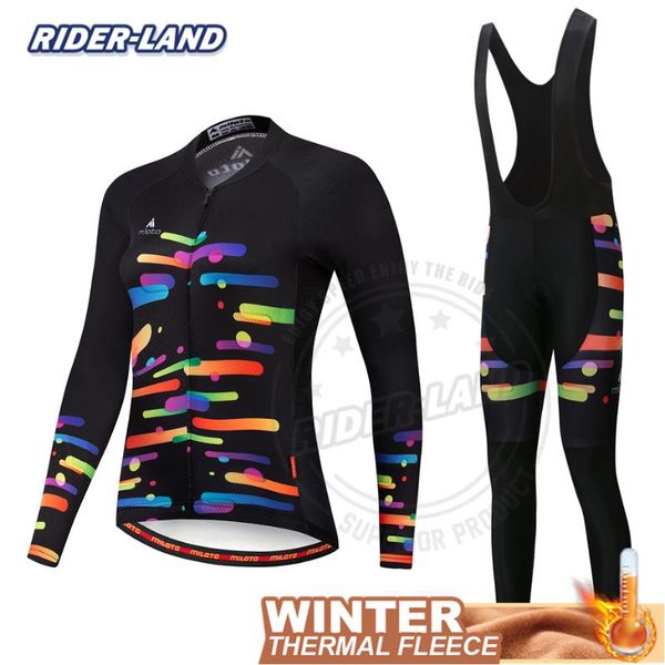 

racing sets winter thermal cycling sportswear women road bike clothing mtb bicycle jersey set ladies riding kits ropa ciclismo, Black;blue