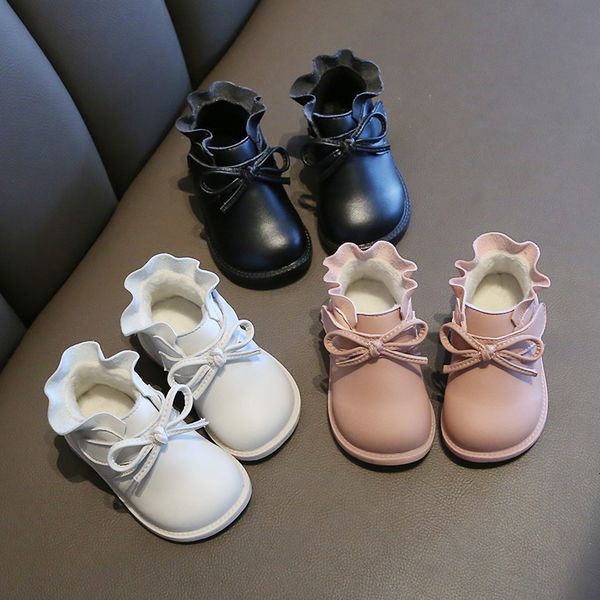 

sneakers infant toddler winter baby girls boys snow warm plush outdoor soft bottom non-slip children boots kids shoes c0308, Black;red