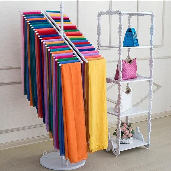 

hangers & racks clothing shop tieyi scarf rack floor type double row shawl display frame cloth hanging bag