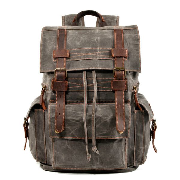 

knapsack student fashion leisure men/women shoulder bag genuine leather+oxford backpack style handbag small stripes a3171