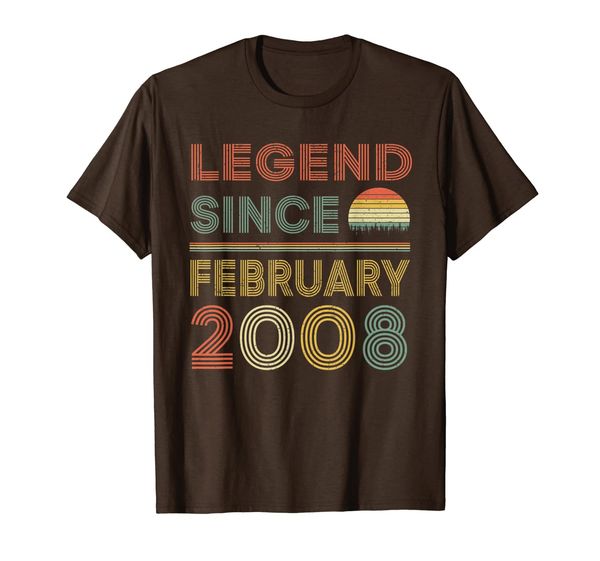 

legend since february 2008 - 12th birthday gifts t-shirt, White;black