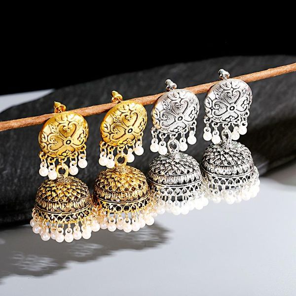 

dangle & chandelier pendientes charms heart jhumka earrings for women jewelry accessories kolczyki earring trendy wedding ear rings, Silver