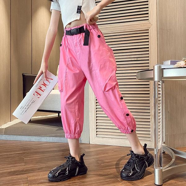 

trousers children casual harem pants spring summer sweatpants 2021 korea solid color ankle-length teenage girls fashion sport, Blue
