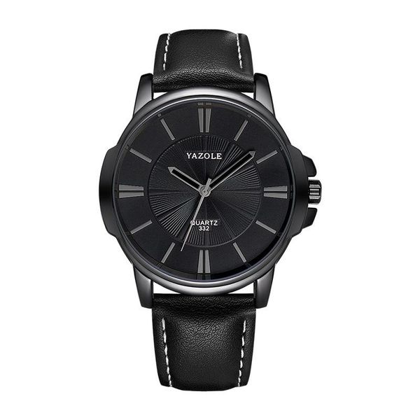 

wristwatches yazole watch brand full black leather men's fashion business wrist watches for men clock reloj hombre, Slivery;brown