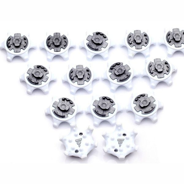 

TPR slotted golf spikes white