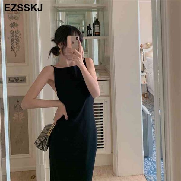 

backless strap long dres luxury slash neck split side slim off shoulder folds 210701, Black;gray