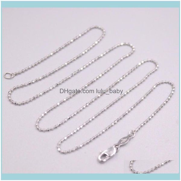 

chains necklaces & pendants jewelrychains fine pure platinum pt950 chain women men 1mm bead link necklace 18inch 3.5-4g drop delivery 2021 b, Silver