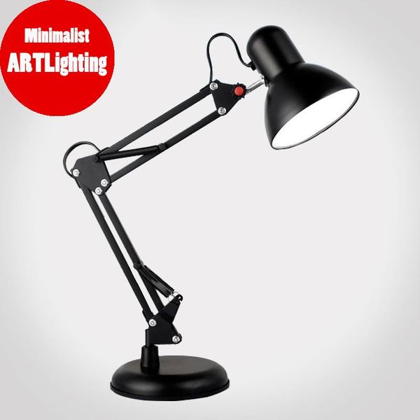 

table lamps painted black metal flexible 2-in-1 weighted base and clamp mount swing arm wright architect desk lamp with energy-efficient 5w