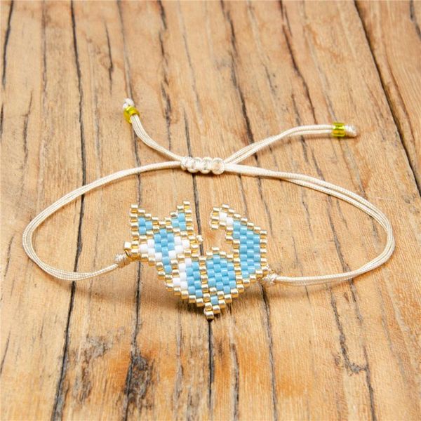 

cuff drop necklace original gold chain miyuki bracelet delicate seed beads pattern jewelry gift, White