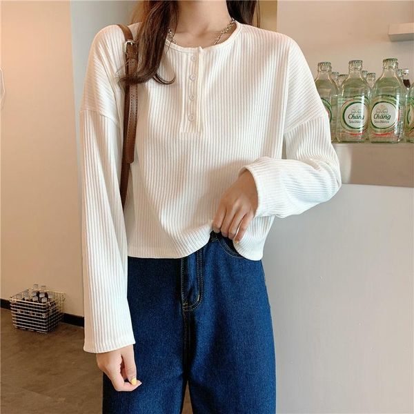 

women's t-shirt large size loose show thin all-match plush long-sleeved female korean version of the short style with white western bot