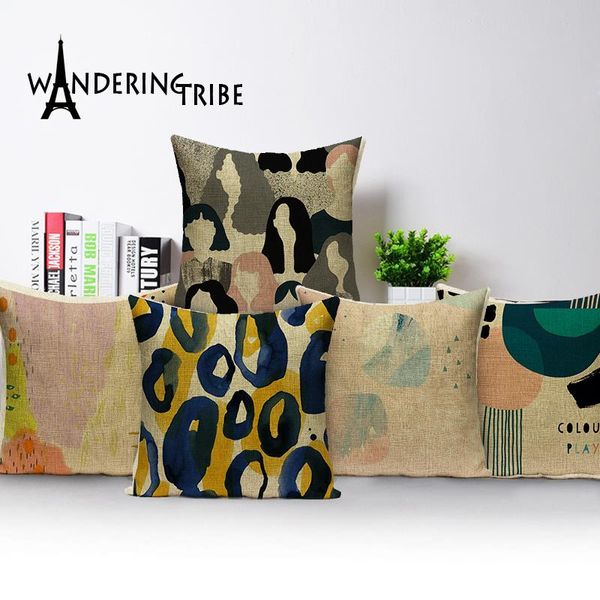 

abstract pillow cover colorful cushions home decor custom linen geometric outdoor cushion drop cushion/decorative