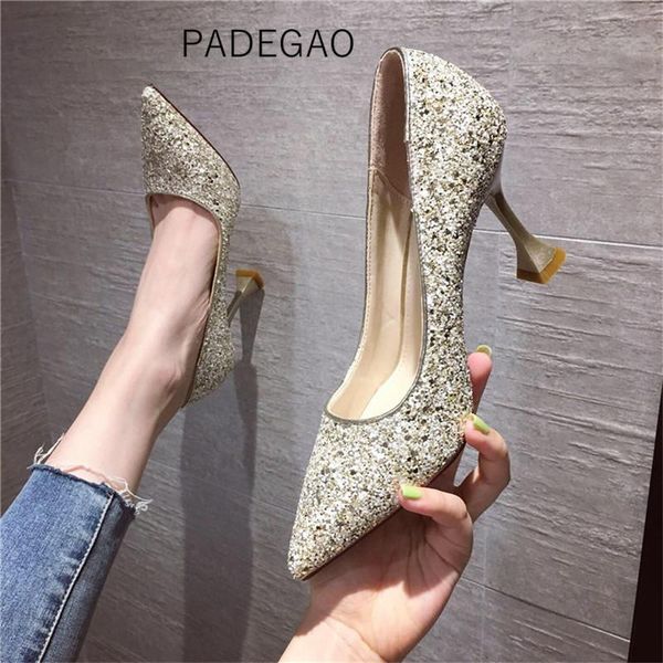 

dress shoes 2021 women sandals luxury bling party korean woman casual high heels, Black