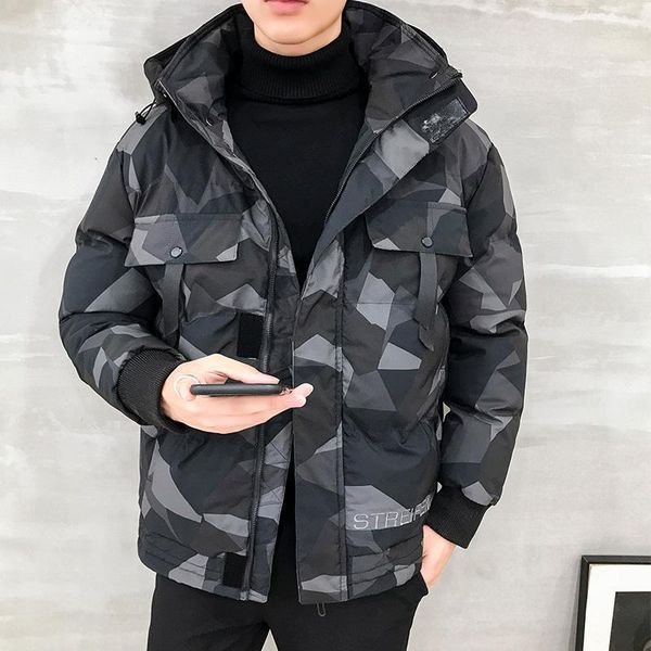 

men's down & parkas winter coat 2021 korean version of the trend thickened cotton wool clothing, Black