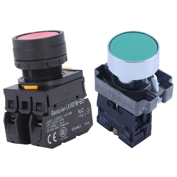 

smart home control 1pcs 22mm 1 no n/o green sign momentary push button switch 600v 10a zb2-ba31 & yw1b-m1e11pr red signal