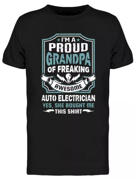 

I'm A Proud Grandpa Tee Men's -Image by Shutterstock, White;black