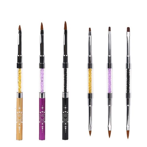 

potherapy double head flat metal band diamond carving pen manicure tool