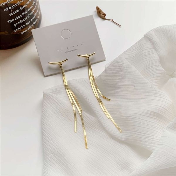 

advanced long tassel earrings temperament simple sweet girl