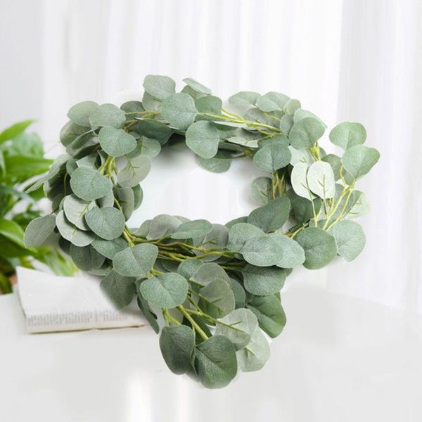 

decorative flowers & wreaths artificial eucalyptus leaf garland plant wreath simulation rattan hanging branches for front door festive weddi