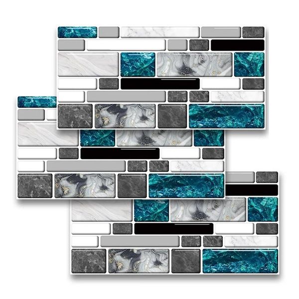 

wall stickers 27 pcs marble bricks self-adhesive pvc diy bathroom kitchen tile stair sticker