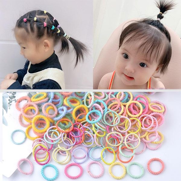 

hair accessories 100 pcs children cute colors soft elastic bands baby girls lovely scrunchies rubber kids, Slivery;white