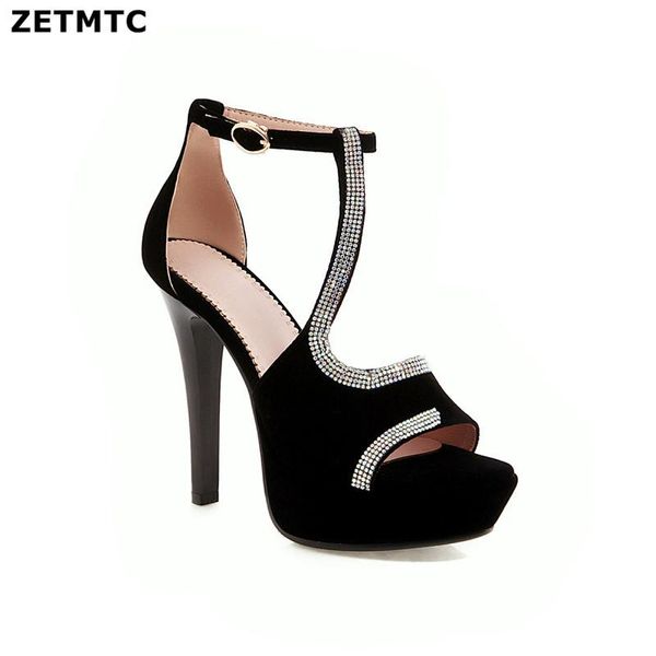 

ladies stilettos plus size 43 women high heels 2021fashion office lady peep toe pumps party wedding bride shoes sandals, Black