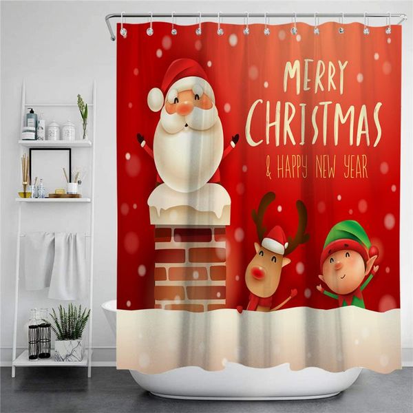 

shower curtains christmas trees printed for bathroom bathing screen with anti-slip mat carpet toilet partition 3d festival decor