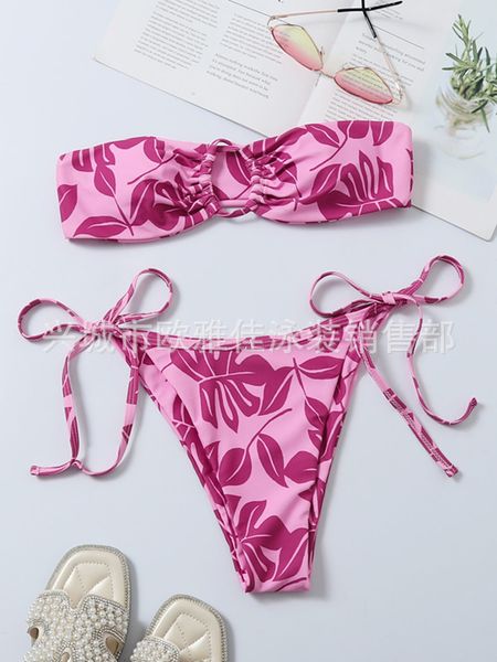 

2021 swimsuit female tether bikini, White;black