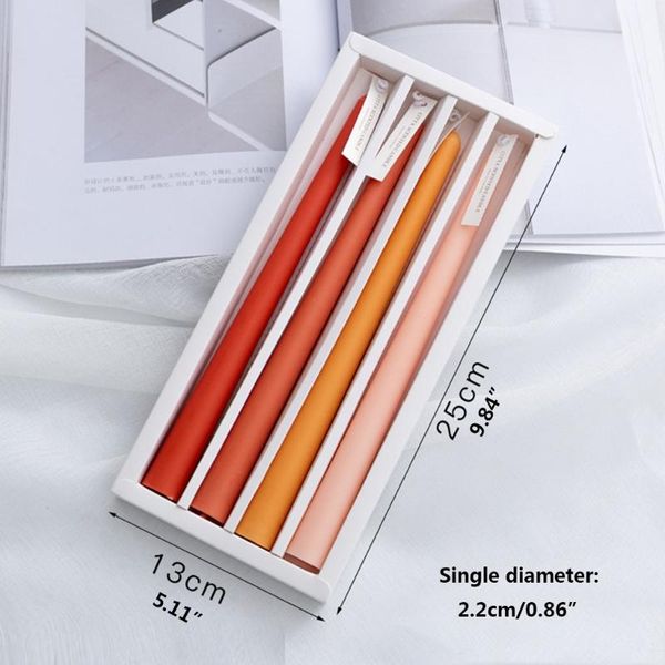

4pcs elegent taper candles 9.8inch tall burning smokeless dinner wedding a0kc
