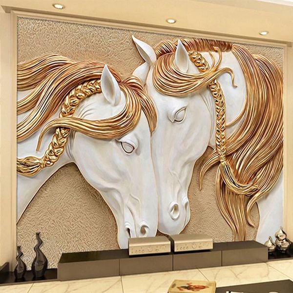

modern bohemia 3d stereo relief horse po mural el restaurant cafe living room abstract art self adhesive wallpaper decor wallpapers