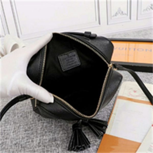 

brand designer luxury mkh7 m44593 embossed tassel shoulder bag black women handbags iconic bags handles shoulder bags totes cross body b, Red;black