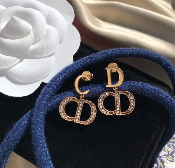 

special offer 70% off luxury jewelry home dijia new letter full earrings net red star same 925 silver needle earrings female, Golden