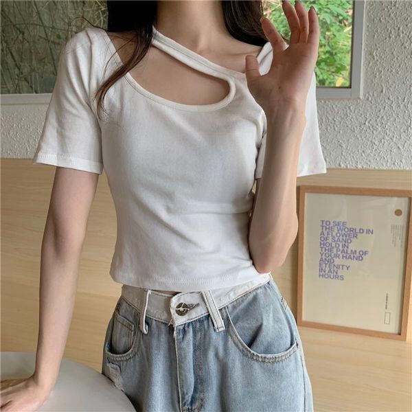 

women's t-shirt loose ins lazy solid color tshirt female korean harajuku t-shirts japanese kawaii ladies ulzzang clothes for women, White
