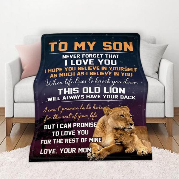 

blankets fleece blanket to my son letter printed quilts air mail flannel gifts
