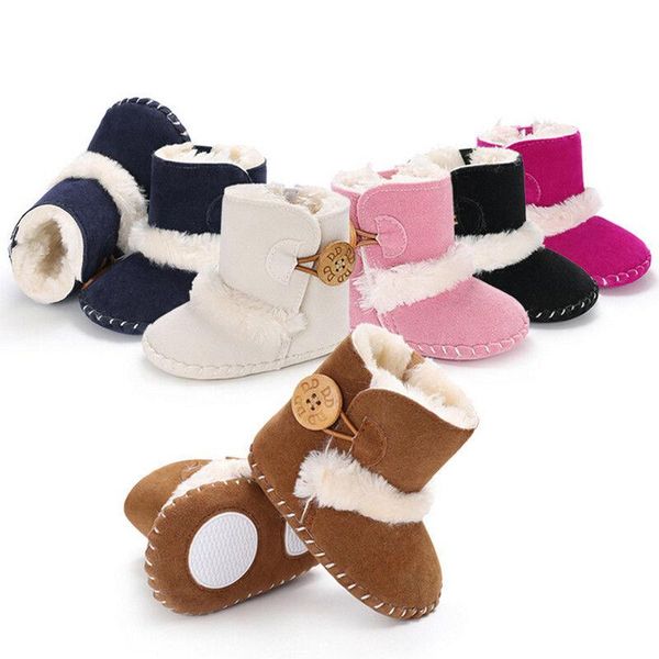

first walkers born toddler boy baby crib boots winter soft sole leather shoes 0-18m