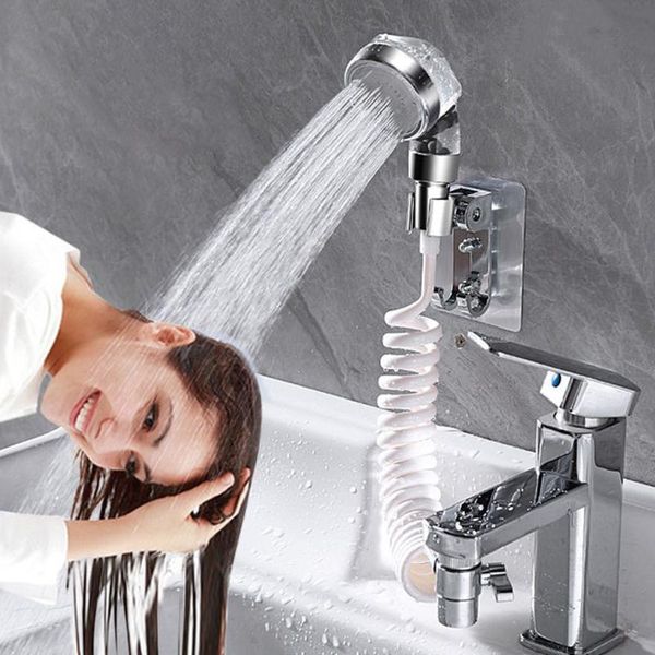 

recableght bathroom water faucet external shower head set toilet wash basin extend hair artifact hold small nozzle sets