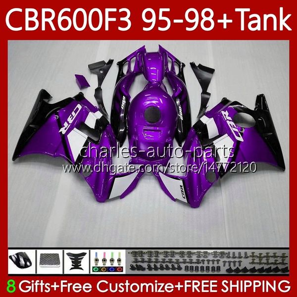 Carrozzeria + serbatoio per Honda CBR600F3 600CC 600FS Metal Viola 95-98 Body 64No.180 CBR 600 600F3 CBR600 F3 FS CC 1995 1996 1997 1998 CBR600FS CBR600-F3 95 96 97 98 Kit carenatura