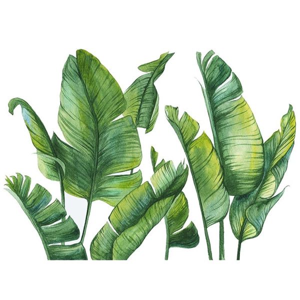 

window stickers fashion wall sticker green leaf pattern removable decal home bedroom living room decor self-adhesive