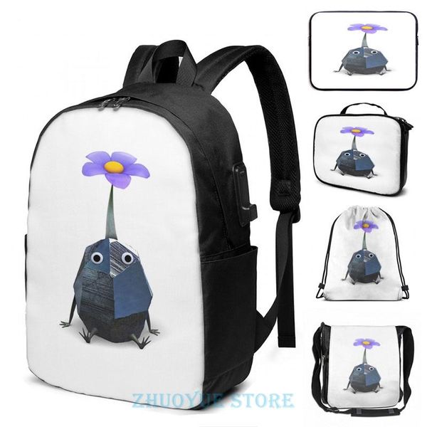 

backpack funny graphic print rock pikmin usb charge men school bags women bag travel laptop