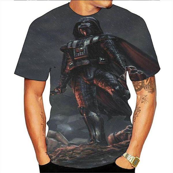 

men's t-shirts 2021 summer 3d printing dark warrior t-shirt hip hop cool streetwear shirt casual fashion short sleeve, White;black