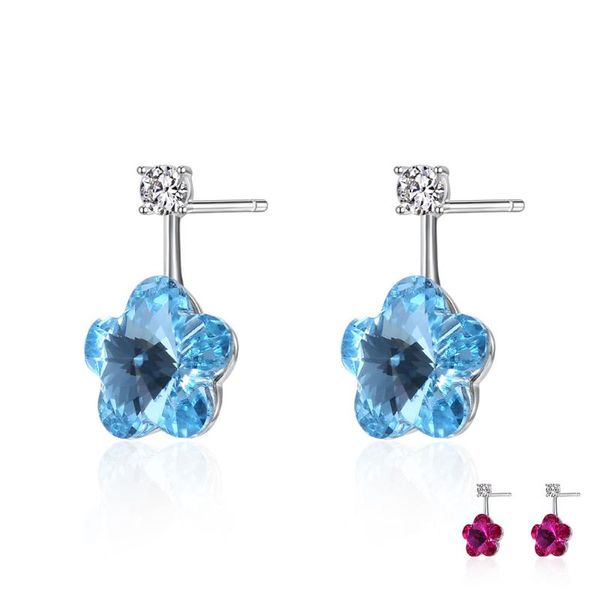

dangle & chandelier zemior 925 sterling silverdrop earrings for women austria crystal with lovely flower party simple gift trend 2021, Silver