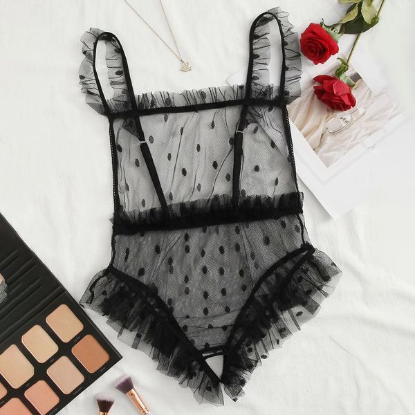 

fashion trend color contrast fun suit lace lingerie, Black;white