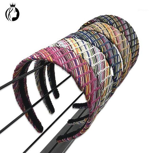 

fashion weave wide hairbands for women hair accessories korea gold wire band bows crown headbands1