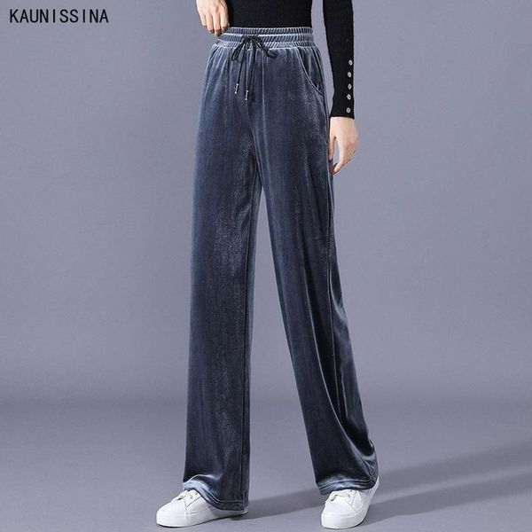 

women's pants & capris trousers full length pleuche plus size high waist loose spring autumn casual drawstring straight women s-6xl, Black;white