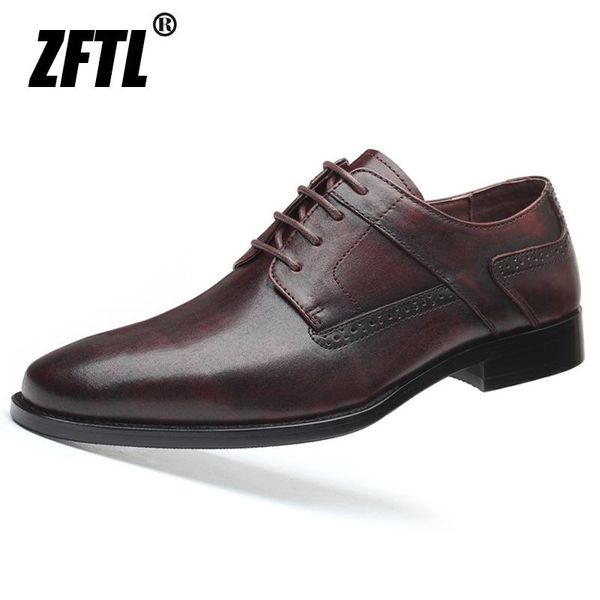 

dress shoes zftl men's genuine leather man oxford business male formal, Black