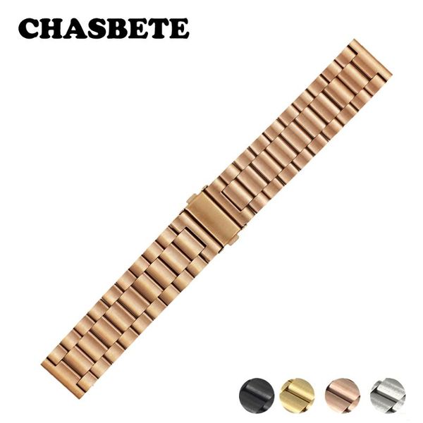 

watch bands 18mm 20mm 22mm 23mm 24mm 26mm stainless steel band universal watchband quick release metal strap wrist loop belt bracelet, Black;brown